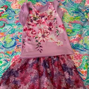 Justice floral top and skirt set